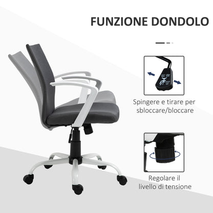 Ergonomic and Swivel Office Chair with Adjustable Height, 61x61x89-99 cm, Dark Grey