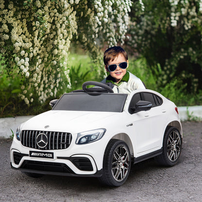 Electric Ride-On Car for Kids 3-5 Years Mercedes with Seat Belt and Remote Control, White