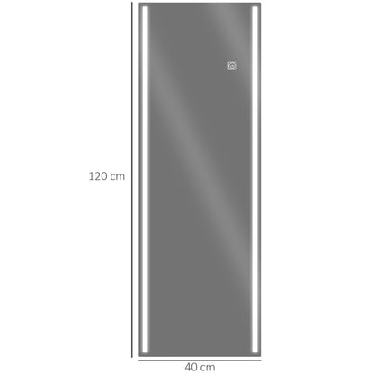 Rectangular Wall Mirror with Adjustable LED Lights and Touch Switch, 40x120cm
