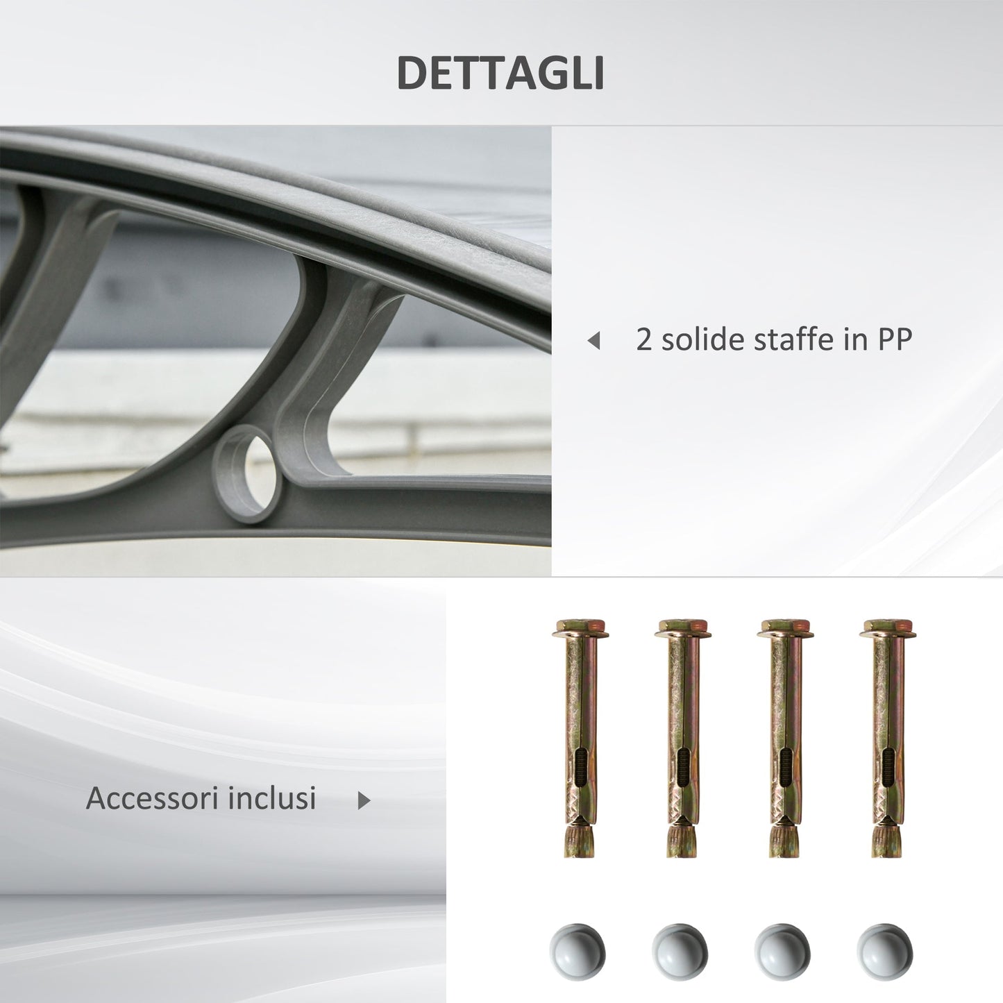 100x80cm Anti-UV Polycarbonate Outdoor Canopy for Doors and Windows