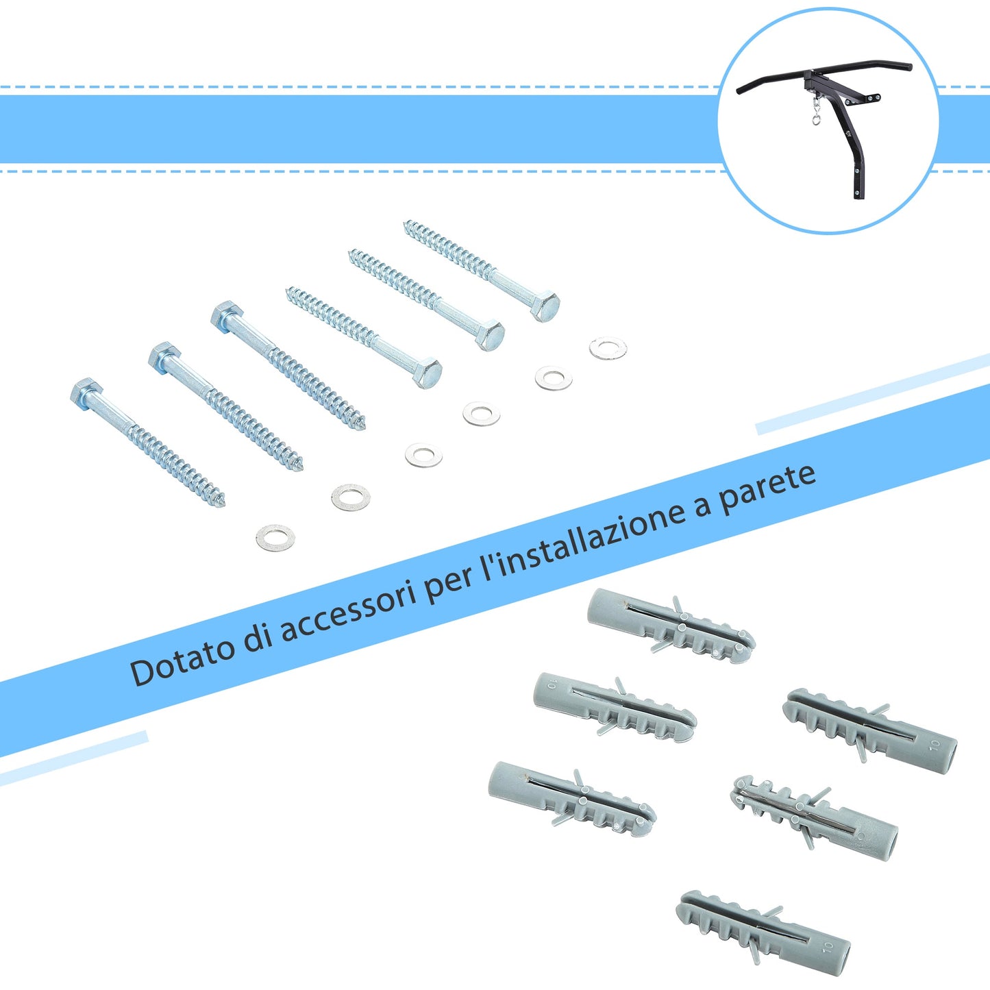 Punching Bag Stand Bracket with Pull Up Bar, 93x47x51cm, Black