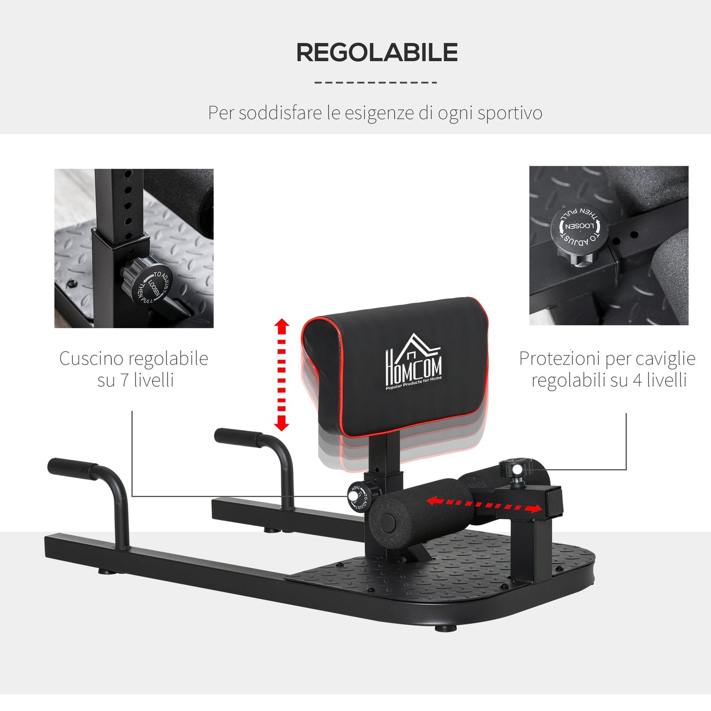 Squat Machine Deep Sissy Squat Sit Up Push Up Adjustable Steel 50x97x44.5-56.5cm