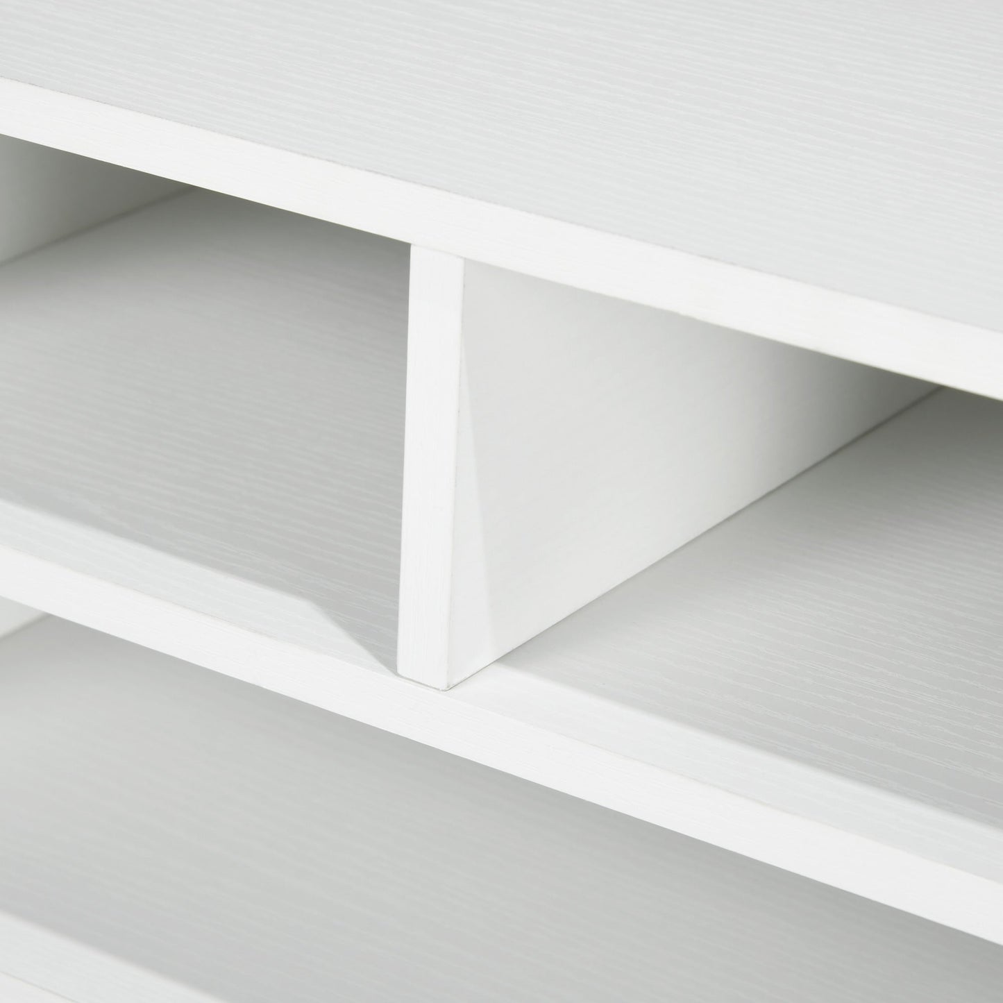 Office Printer Stand with 3 Open Shelves, 2 Levels, 47 x 40 x 22.5 cm, White