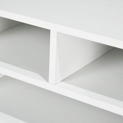 Office Printer Stand with 3 Open Shelves, 2 Levels, 47 x 40 x 22.5 cm, White