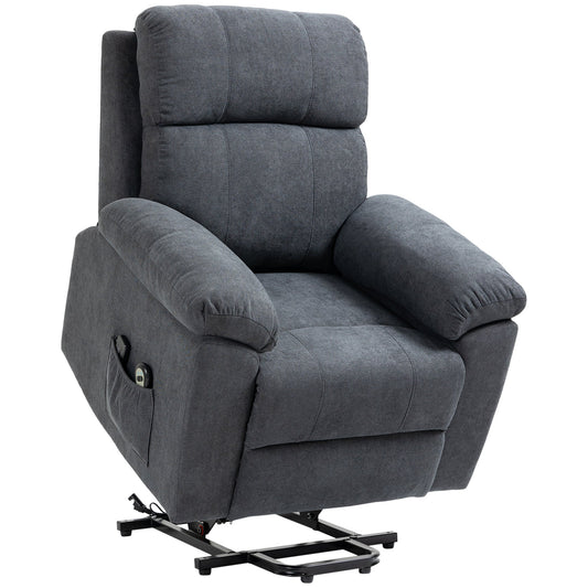 Lifting Armchair Reclining up to 135° with 8 Massage Points, Remote Control and Footrest 89x99x103 cm, Grey