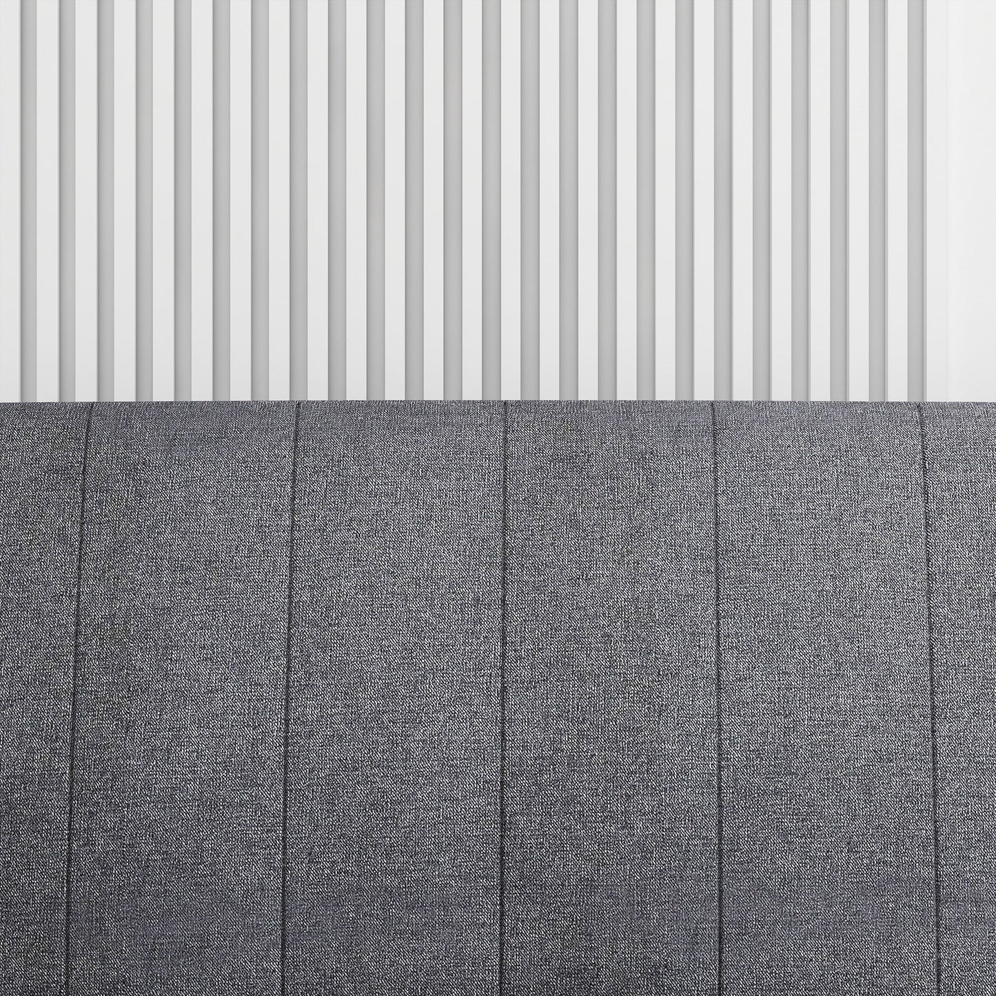 3 Seater Sofa Bed with 3-Level Reclining Backrest in Fabric, 208x84x82cm, Grey