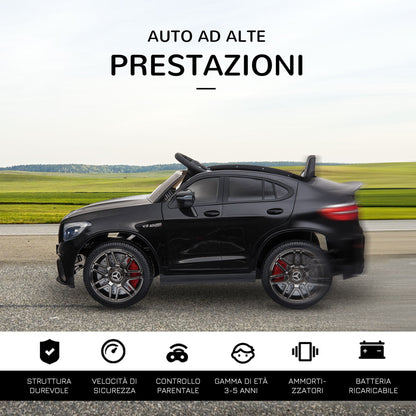 Electric Ride-On Car for Kids 3-5 Years Mercedes with Seat Belt and Remote Control, Black