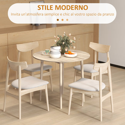 Modern Folding Drop-Leaf Table for Kitchen and Living Room, Chipboard, Ø89x73.5 cm