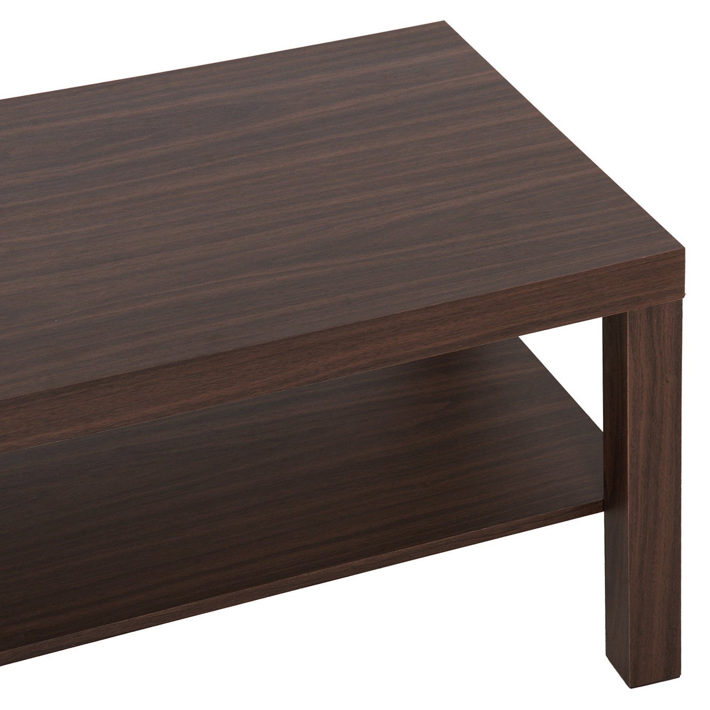 Classic Rectangular Coffee Table with Wooden Storage Shelf 90×45×44.5cm
