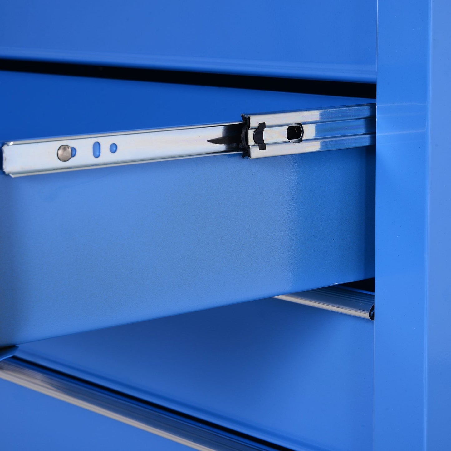 5 Drawer Workshop Trolley with Wheels Metal Blue, 67.5x 33 x 77cm