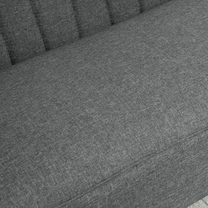 2 Seater Modern Fabric Sofa Without Armrests, Living Room Sofa with Wooden Legs, 117x56. 5x77 cm, Dark Grey