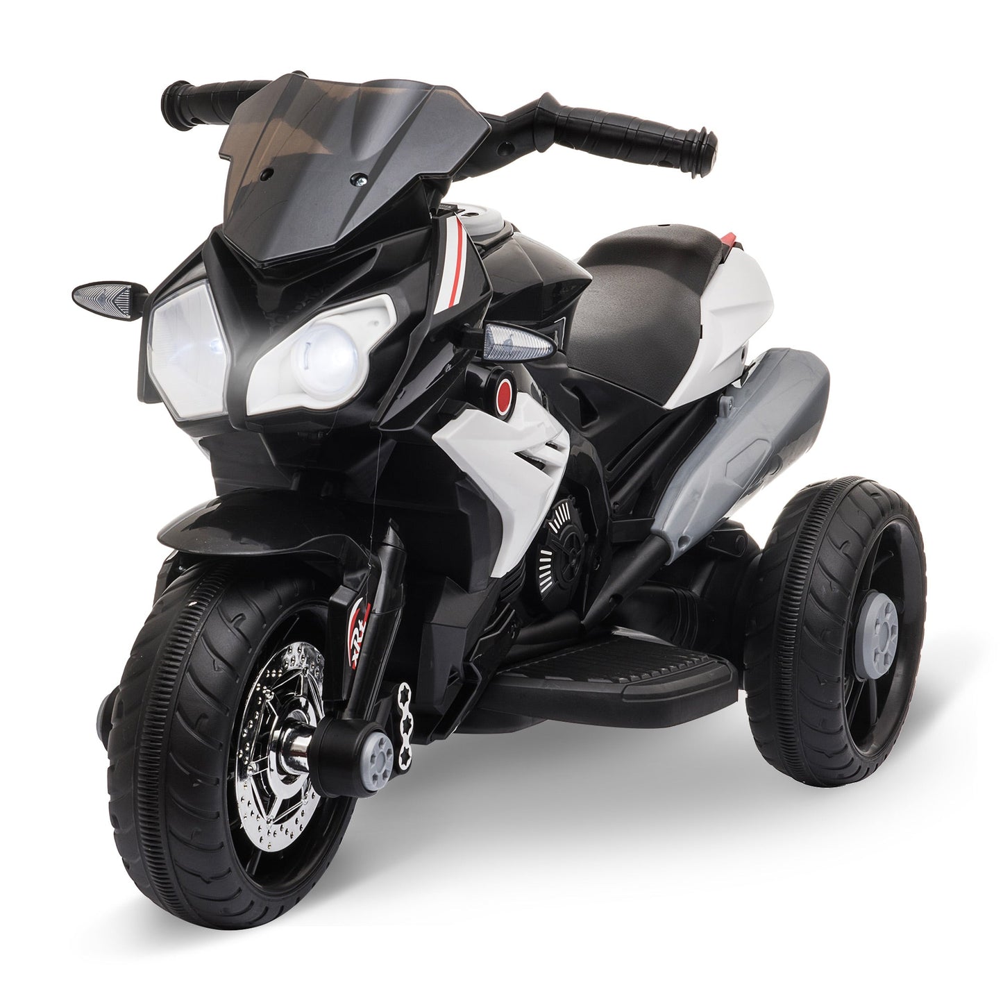 Electric Motorcycle for Children 3-5 Years Max. 25kg with Lights, Music, 6V Battery and 3km/h Speed, 86cm x 42cm x 52cm Black
