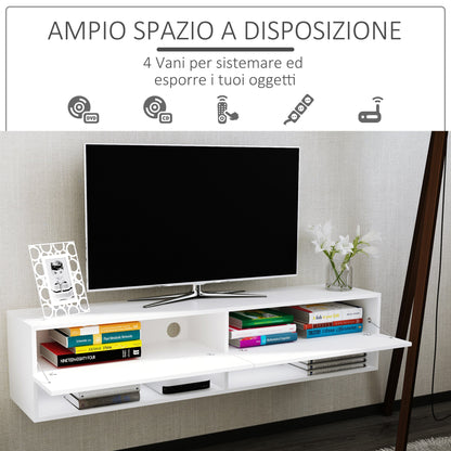 Mobile TV Suspended with 4 rooms and 2 doors, TV console up to 60 ''
