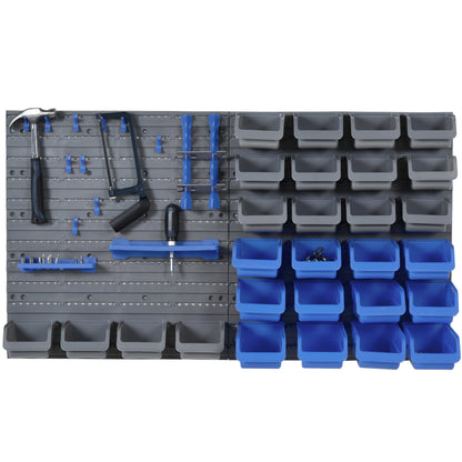 44pcs Tool Box with Adjustable and Removable PP Boxes Blue and Gray, 54x22x95cm