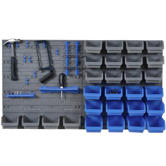44pcs Tool Box with Adjustable and Removable PP Boxes Blue and Gray, 54x22x95cm