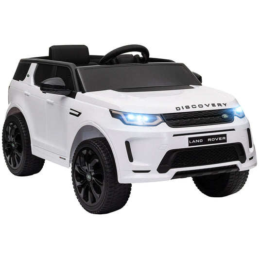 Electric Ride-On Car for Kids Licensed Land Rover with Headlights, Horn and Belt, 106x65.5x51 cm, White