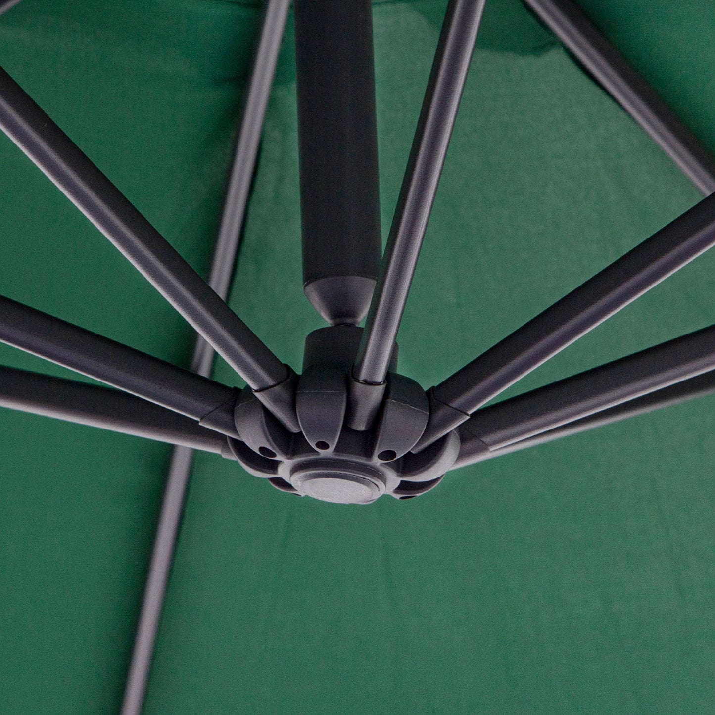 Garden Umbrella 3x2.5 m, Tiltable with Cross Base and Crank, in Steel and Polyester
