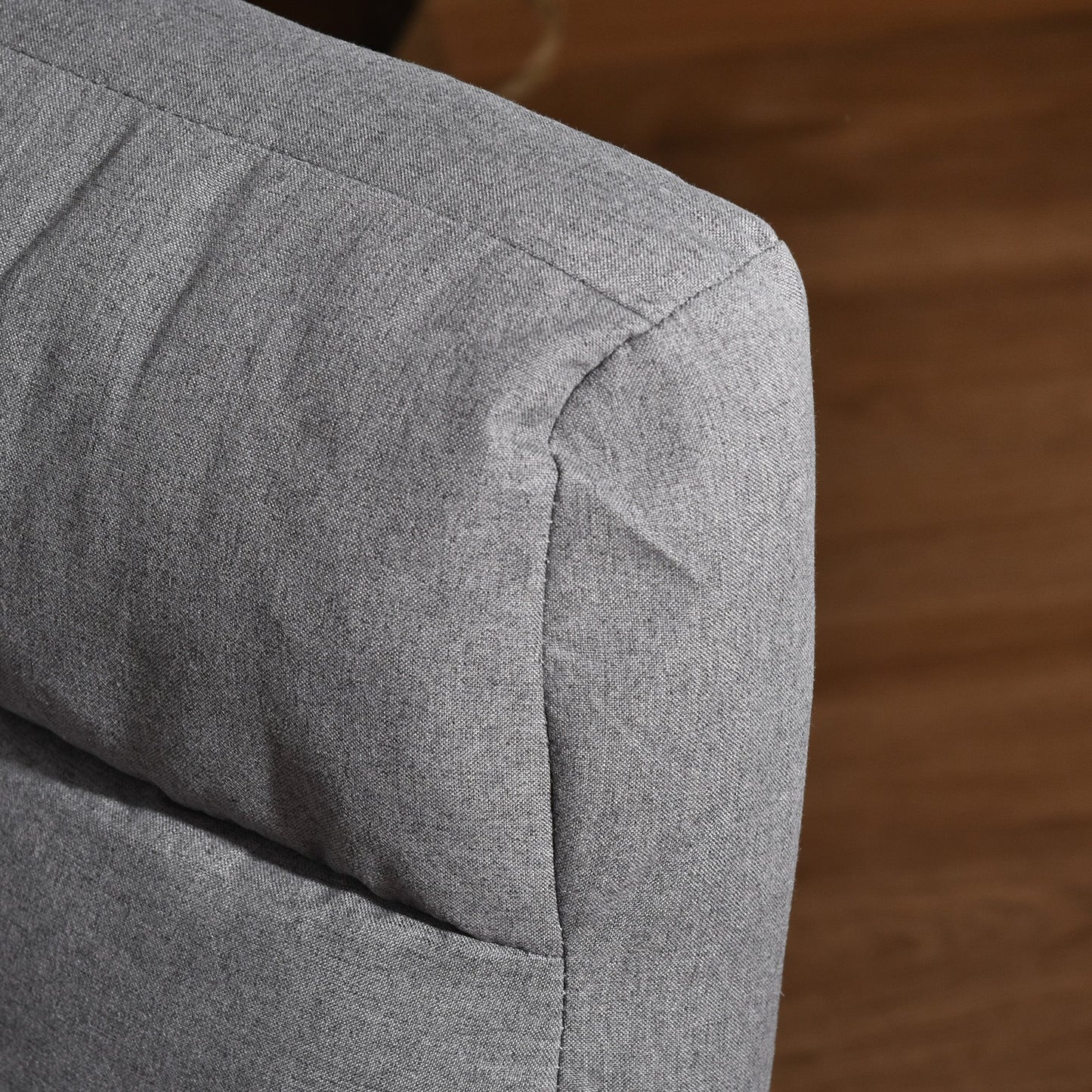 Single Sofa Bed with Cushion and 5-Level Reclining Backrest, 62x78x70 cm, Grey