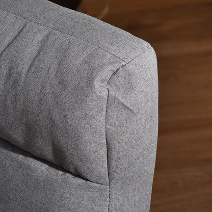 Single Sofa Bed with Cushion and 5-Level Reclining Backrest, 62x78x70 cm, Grey