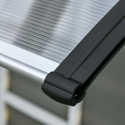 Outdoor Canopy for Windows and Doors, in Polycarbonate and Aluminum, 110x60x18cm - Transparent