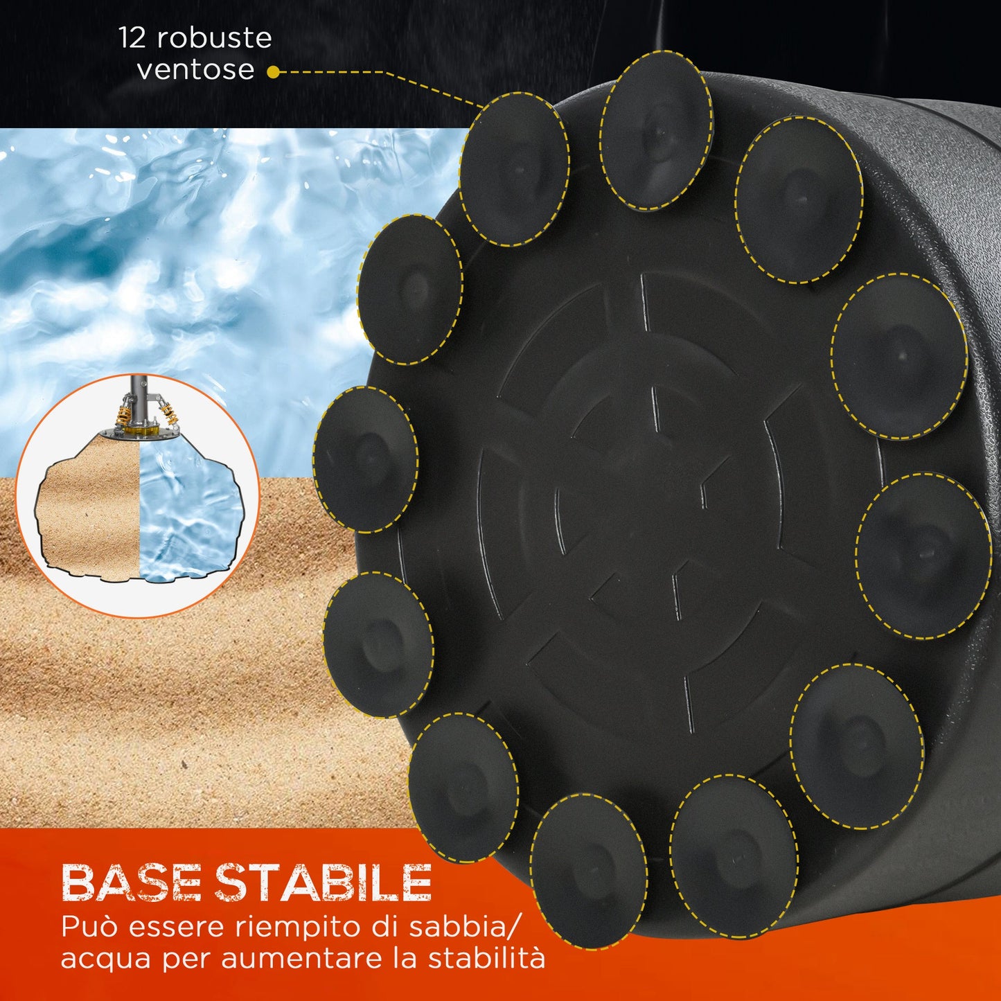 Freestanding Punching Bag, Punching Bag with Base Fillable with Water and Sand, Black