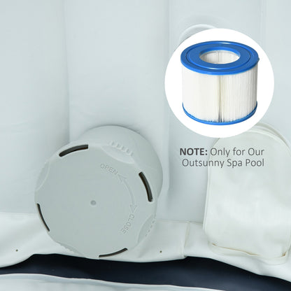 Set of 6 Filters for Inflatable Pools and Spas in Non-Woven Fabric, Ø10.5x8cm, Blue and White