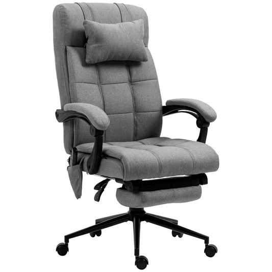 Reclining and Heating Office Chair with 6 Massage Points and 5 Modes, Gray