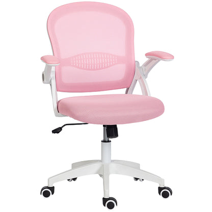 Ergonomic and Adjustable Office Chair with Mesh Backrest and Padded Seat, 65.5x61.5x88-97.5 cm, Pink