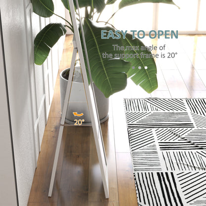 Mirror with MDF Frame with Feet and Hooks for Wall or Wall Mounted Use, 37x40x155 cm