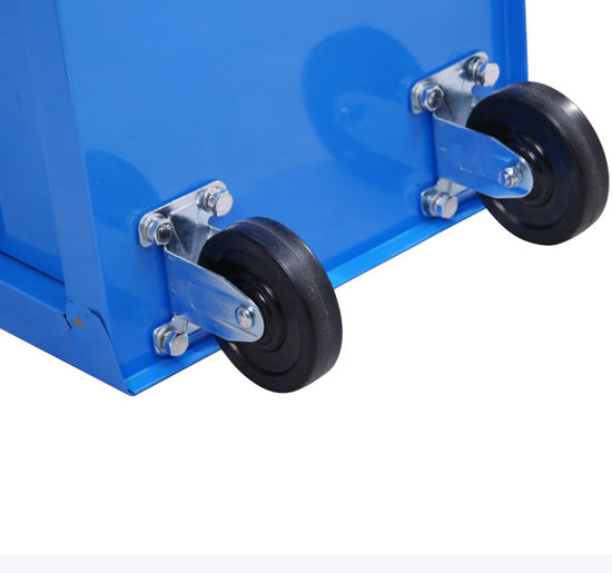 5 Drawer Workshop Trolley with Wheels Metal Blue, 67.5x 33 x 77cm