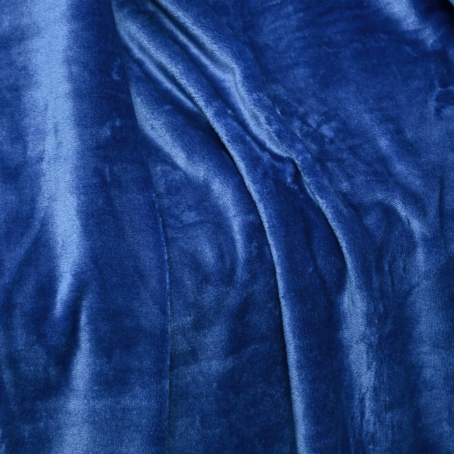 Dark Blue 330 GSM Reversible Flannel Blanket for Indoor and Outdoor Use, 203x152x0.5 cm, Dark Blue