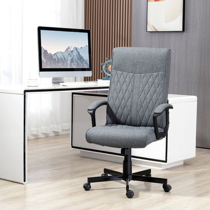 Swivel Office Chair with Rocking Function and Adjustable Height, 65x72x102-112.5cm, Grey