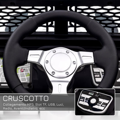 Electric Kids Car Jeep Off-Road with Remote Control and 2 Speeds, 100x65x72 cm, White