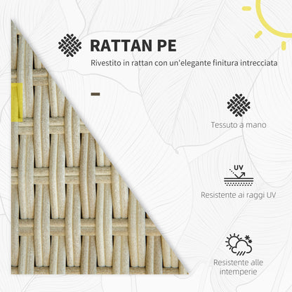 ALPI - 7 Piece Modular PE Rattan Garden Lounge Set with Cushions, Beige