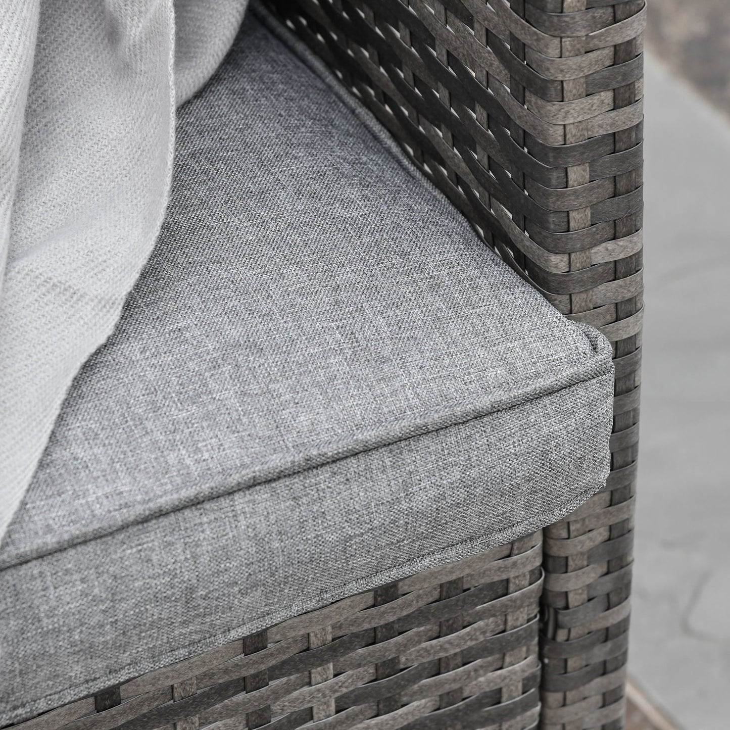 3 Seater Outdoor Sofa in Rattan (PE) with Padded and Removable Cushions, Garden/Terrace, 173x68x78cm