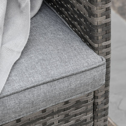 3 Seater Outdoor Sofa in Rattan (PE) with Padded and Removable Cushions, Garden/Terrace, 173x68x78cm