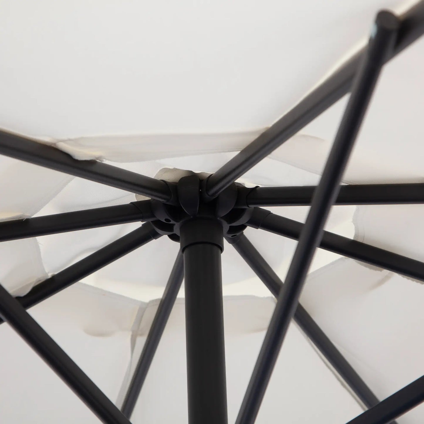 Outdoor Umbrella 3x2.5m with Crank, in Steel and Anti-UV Polyester, Cream