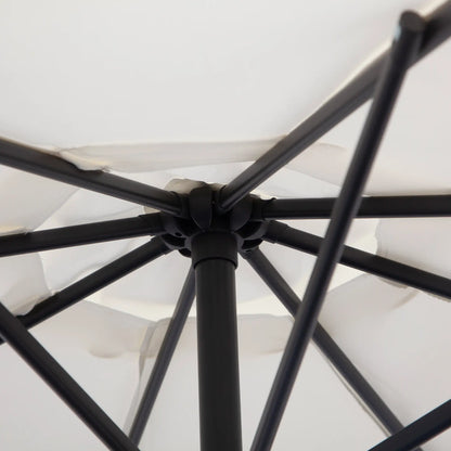 Outdoor Umbrella 3x2.5m with Crank, in Steel and Anti-UV Polyester, Cream