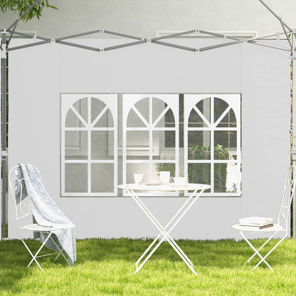3x3 or 3x4 Gazebo Walls with Windows Included, Plastic and Oxford Fabric, 295x195 cm, White