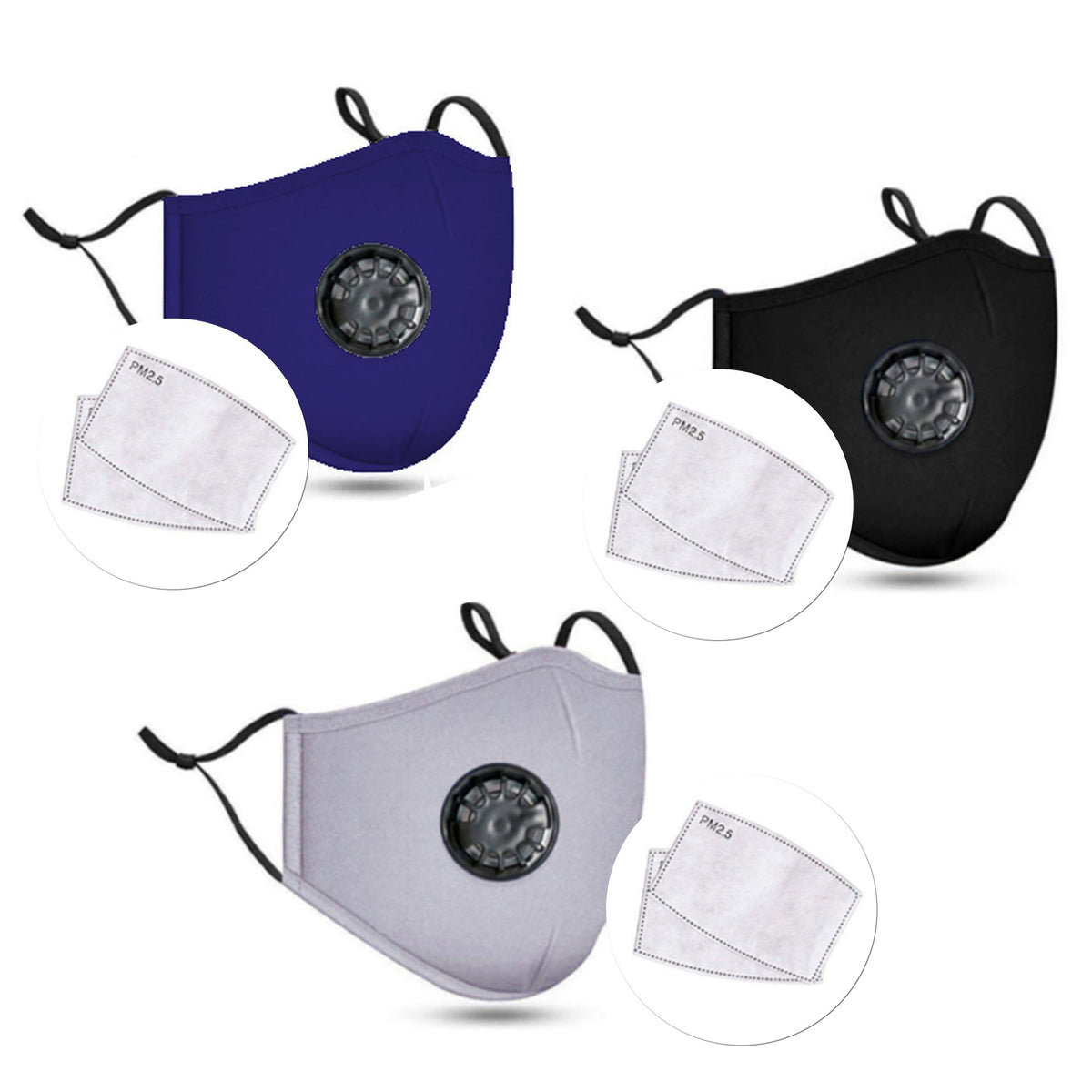 Non-Surgical Face Mask PM2.5M Washable Cotton – 2 Carbon Filters