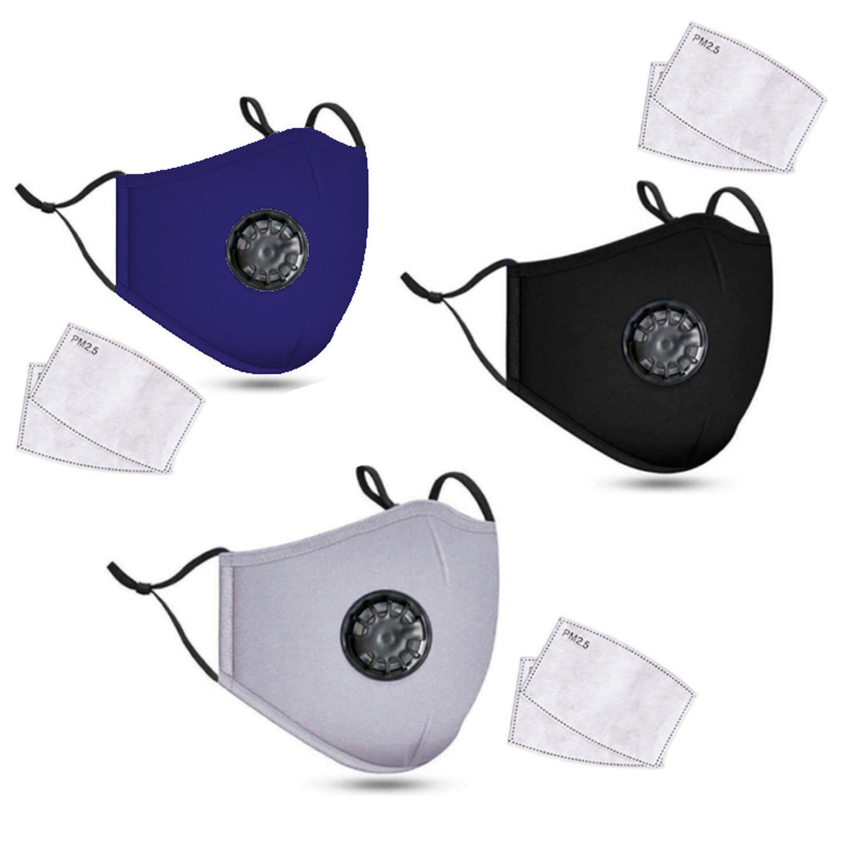 Non-Surgical Face Mask PM2.5M Washable Cotton – 2 Carbon Filters
