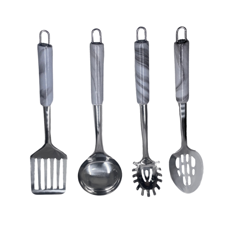 Eisenbach A0019 Kitchen Utensil Set – 4 Pieces, Marble Handles