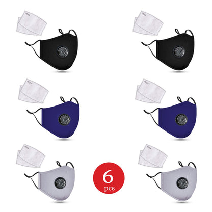 PM2.5 Reusable Cotton Face Mask with 2 Carbon Filters