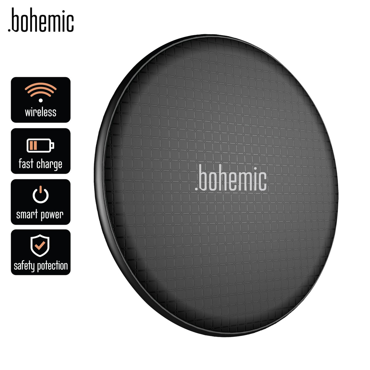 Bohemic BOH7276 Wireless Charging Pad – 10W Qi Fast Charge