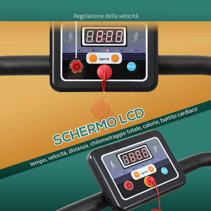 Folding Electric Treadmill Space-Saving and Quiet with Adjustable Speed 1-10km/h and LCD Screen, for Home and Office, 500W, Black