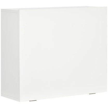 Wall Mounted Folding Desk with Shelves, Space Saving, for Home and Office, in Chipboard and MDF, 60x21.5x50 cm, White