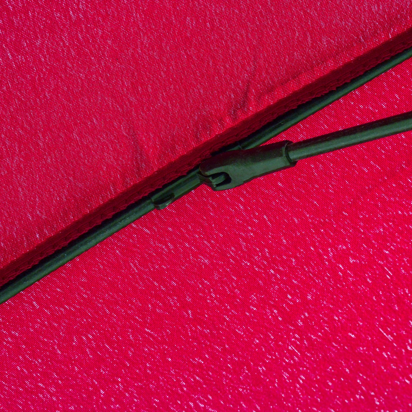 18-Ribbed Folding Round Umbrella with Crank Handle, Metal and Polyester, Ø250x240 cm, Wine Red