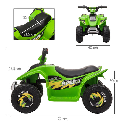 Quad for electric children with rechargeable 6V - green battery