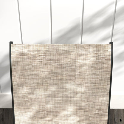 2 Seater Garden Bench with Armrests, High Backrest and Low Central Glass Table, Brown and Black