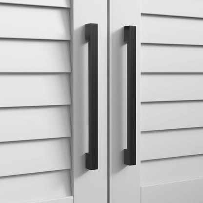 Shoe Bench with Adjustable Internal Shelf on 3 Levels, in MDF and Faux Linen, 90x36x50 cm, White and Grey